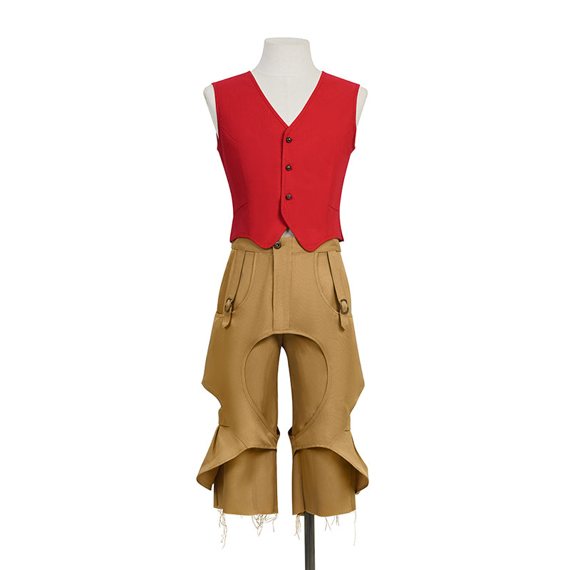 One Piece Live Action Season 2 Luffy Cosplay Costume Halloween Carnival Outfit