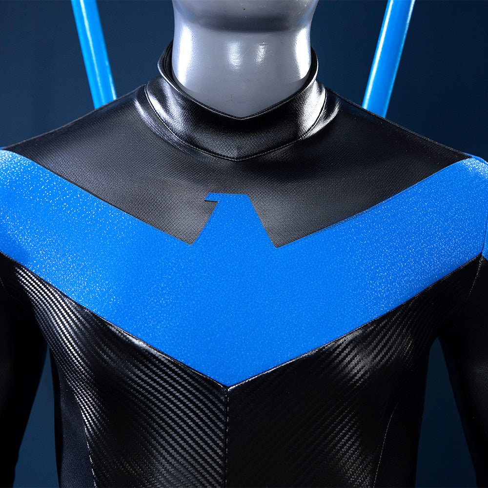 Dick Grayson Nightwing Cosplay Costume Nightwing Leather Jumpsuit