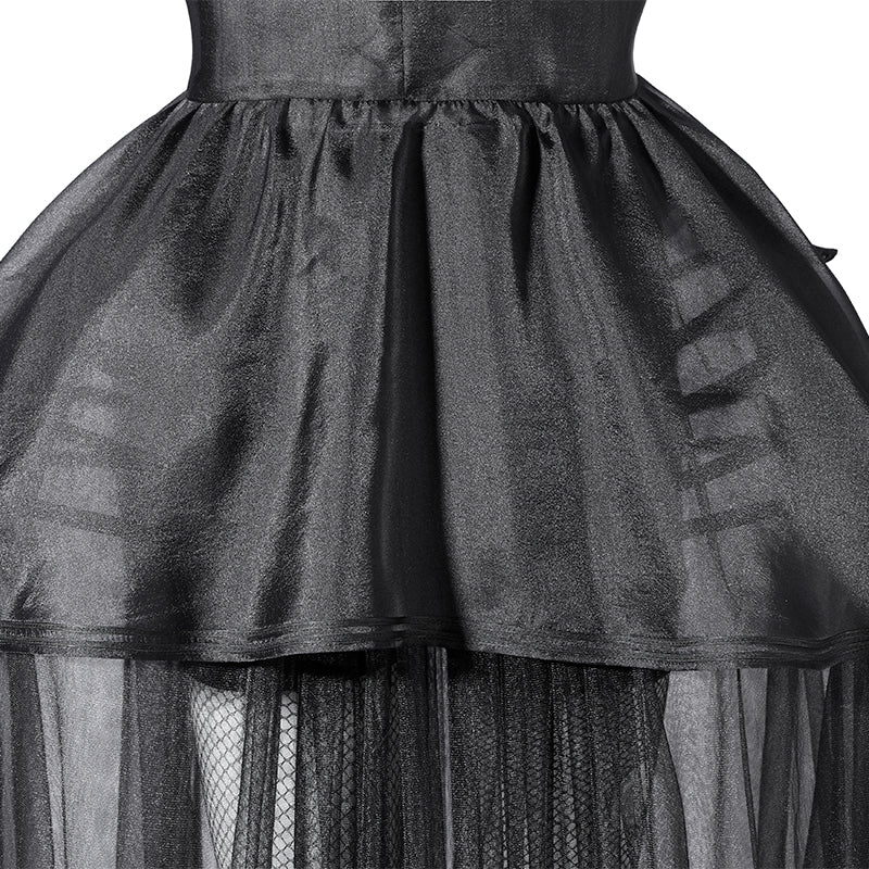 Deluxe Wednesday Season 2 Wednesday Black Dance Mesh Dress Cosplay Costume
