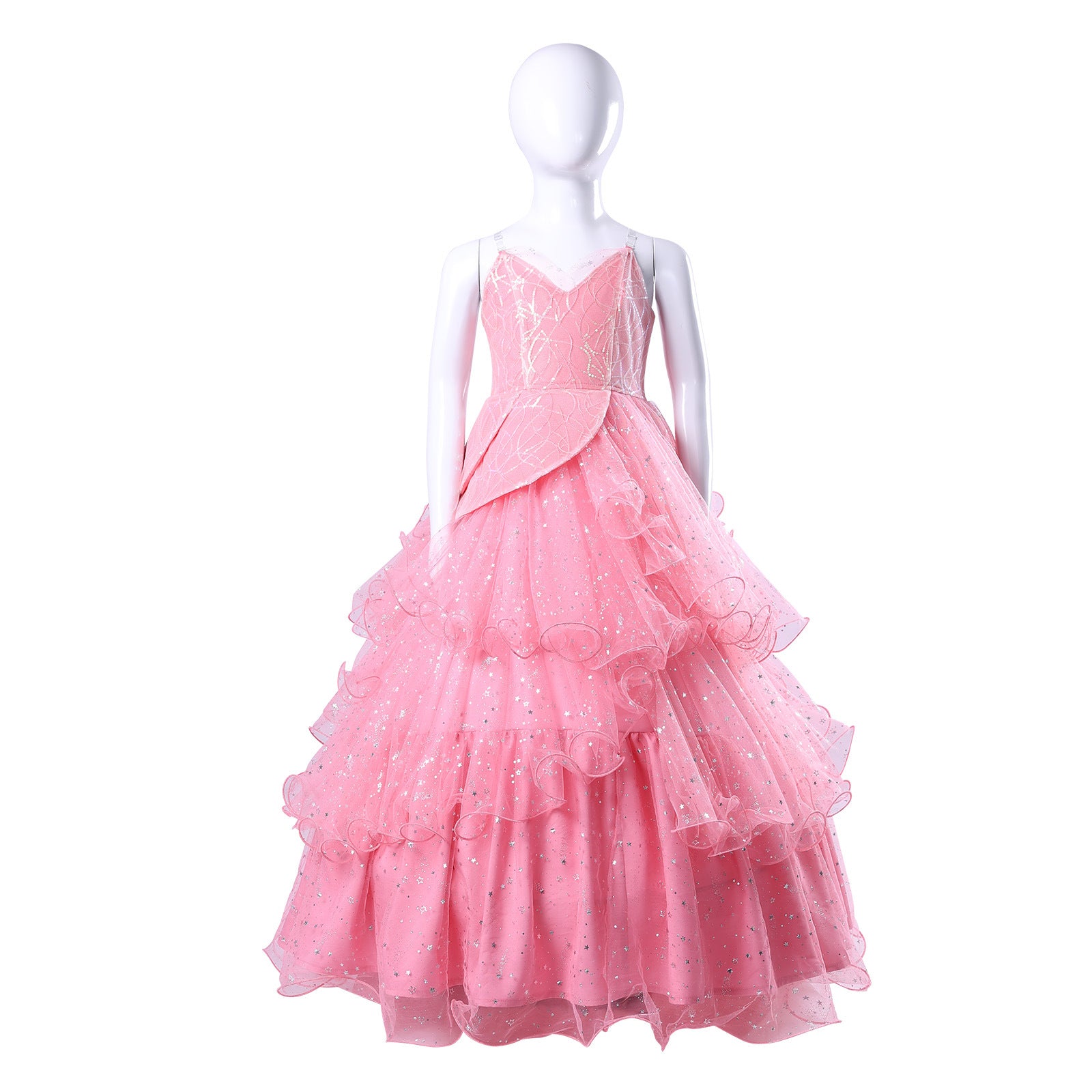 Kids Wicked Witch Glinda Cosplay Costume Pink Dress Good Witch Outfit