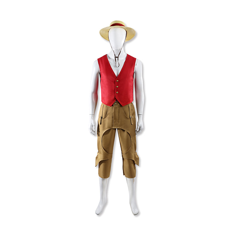 One Piece Live Action Season 2 Luffy Cosplay Costume Halloween Outfit