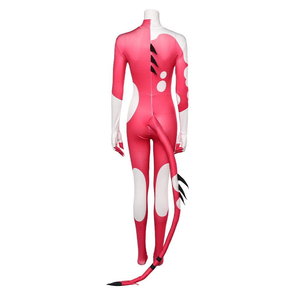 Hazbin Blitzo Hotel Costume Adults Blitzo Jumpuit Pink Suit With Tail