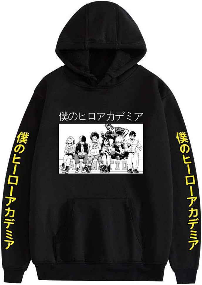 Anime MHA Friends Hoodie Costume My Hero Academia Cosplay Hooded Pullover Sweatsuit