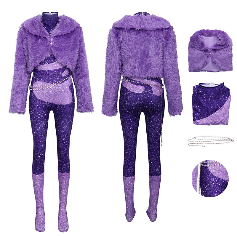 Zoo 2 Movie Gazelle Cosplay Costume Purple Fur Stage Costume Party Suit